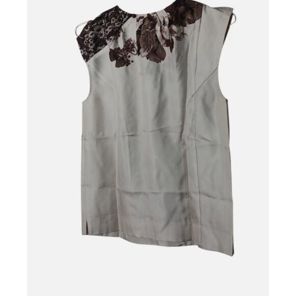 Louis Vuitton 100% Silk Sleeveless Floral Blouse Top FR 36 (US 4) Made in France - Picture 4 of 11